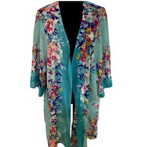 Avenue Sheer Patterned Floral Cover Up Size 26-28